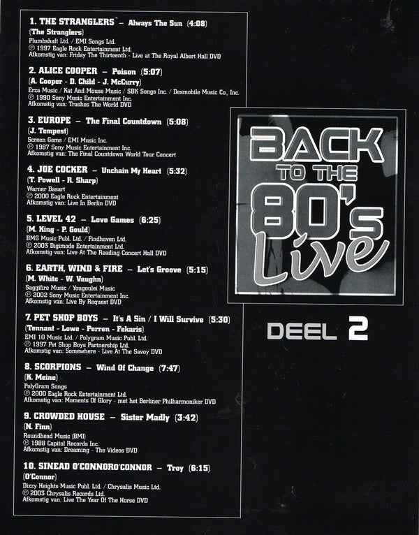Various : Back To The 80's Live Deel 2 (DVD-V, Comp)