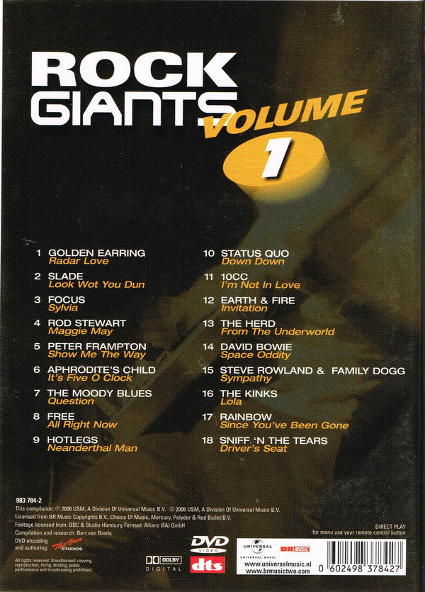 Various : Rock Giants Volume 1 (DVD-V, Comp, Multichannel)
