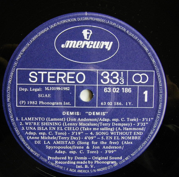 Demis Roussos : Demis (LP, Album)