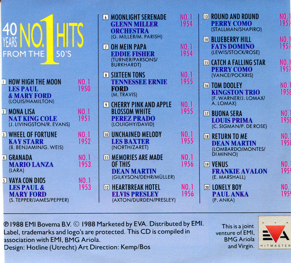 Various : 40 Years No. 1 Hits From The 50's (CD, Comp)