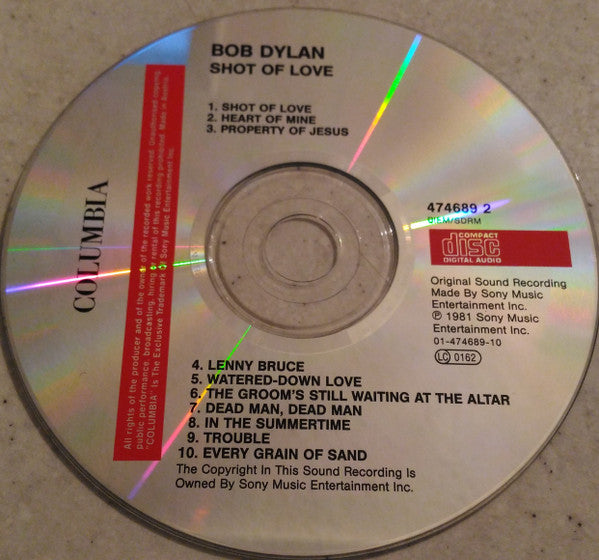 Bob Dylan : Shot Of Love (CD, Album, RE)