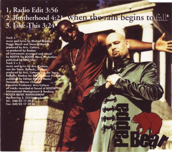 Pappa Bear Feat. Jan van der Toorn : When The Rain Begins To Fall (CD, Single)