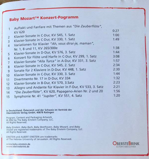 The Baby Einstein Music Box Orchestra : Baby Mozart (CD, Comp)
