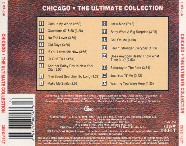 Chicago (2) : The Ultimate Collection (CD, Comp)