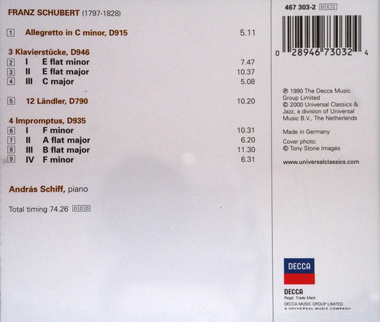 Franz Schubert, András Schiff : The Impromptus, D935 (CD, Album, RE)