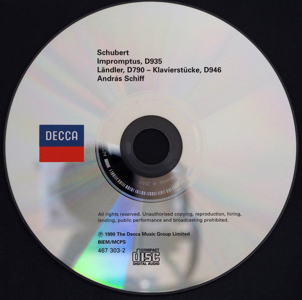 Franz Schubert, András Schiff : The Impromptus, D935 (CD, Album, RE)