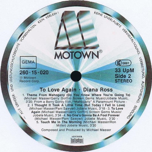 Diana Ross : To Love Again (LP, Comp, Ger)