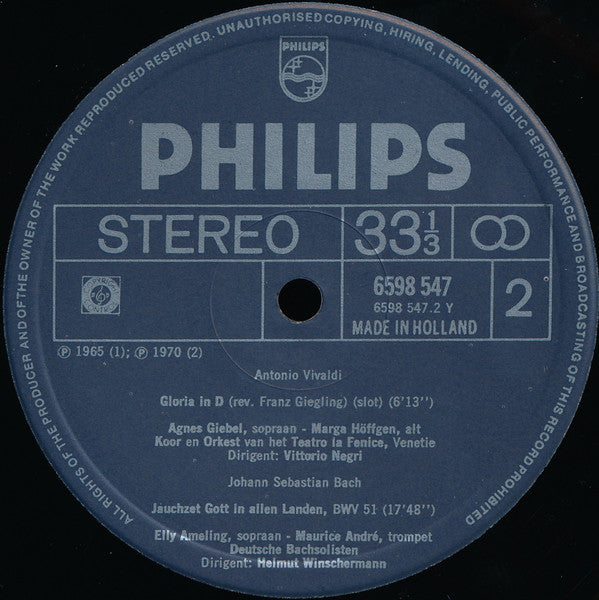 Antonio Vivaldi / Johann Sebastian Bach : De Klassieken 3 - Gloria / Cantate Nr. 51 "Jauchzet Gott" (LP, Comp)