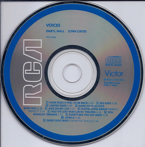 Daryl Hall & John Oates : Voices (CD, Album, RE)