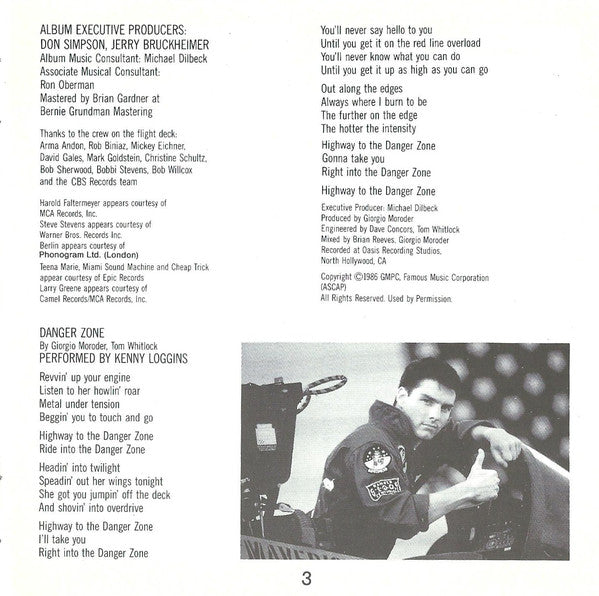 Various : Top Gun - Original Motion Picture Soundtrack (CD, Album, RE, Aus)
