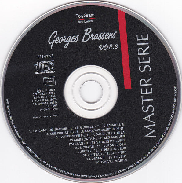 Georges Brassens : Georges Brassens Vol. 3 (CD, Comp, RE)
