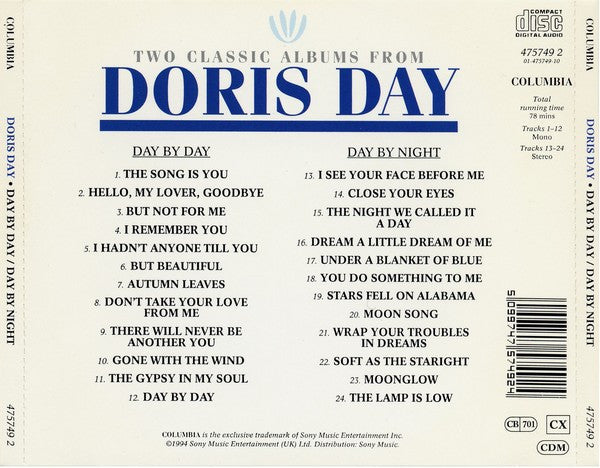 Doris Day With Paul Weston And His Music From Hollywood : Day By Day / Day By Night (CD, Comp, Mono)