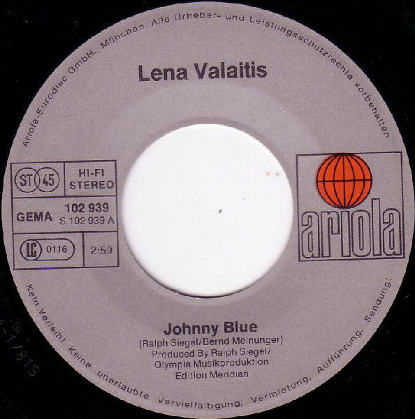 Lena Valaitis : Johnny Blue (7", Single)