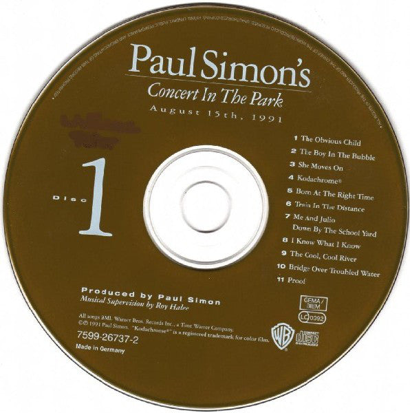Paul Simon : Paul Simon's Concert In The Park (August 15th, 1991) (2xCD, Album)