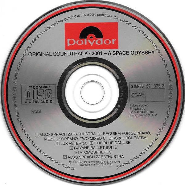 Various : 2001: A Space Odyssey - Original Soundtrack (CD, Album, RE)
