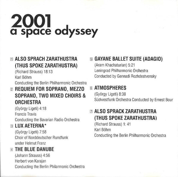 Various : 2001: A Space Odyssey - Original Soundtrack (CD, Album, RE)