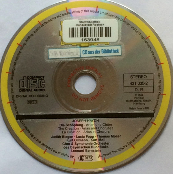 Joseph Haydn : Leonard Bernstein · Judith Blegen · Thomas Moser · Kurt Moll · Lucia Popp · Kurt Ollmann · Chor Des Bayerischen Rundfunks & Symphonie-Orchester Des Bayerischen Rundfunks : Die Schöpfung - Arien & Chöre • The Creation - Arias & Choruses (CD)