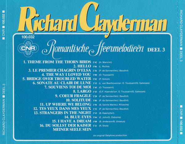 Richard Clayderman : Romantische Sfeermelodieën Deel 3 (CD, Comp)