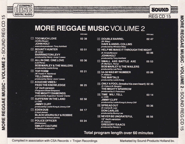 Various : More Reggae Music Volume 2 (CD, Comp)