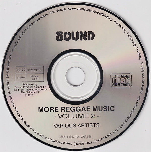 Various : More Reggae Music Volume 2 (CD, Comp)