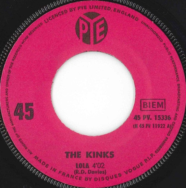 The Kinks : Lola (7", Single, Ora)