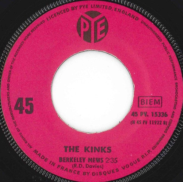 The Kinks : Lola (7", Single, Ora)