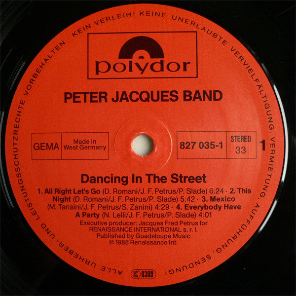 Peter Jacques Band : Dancing In The Street (LP, Album)