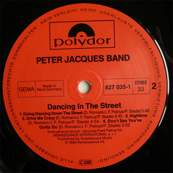 Peter Jacques Band : Dancing In The Street (LP, Album)