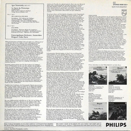 Igor Stravinsky - Concertgebouworkest, Sir Colin Davis : Le Sacre Du Printemps (LP)