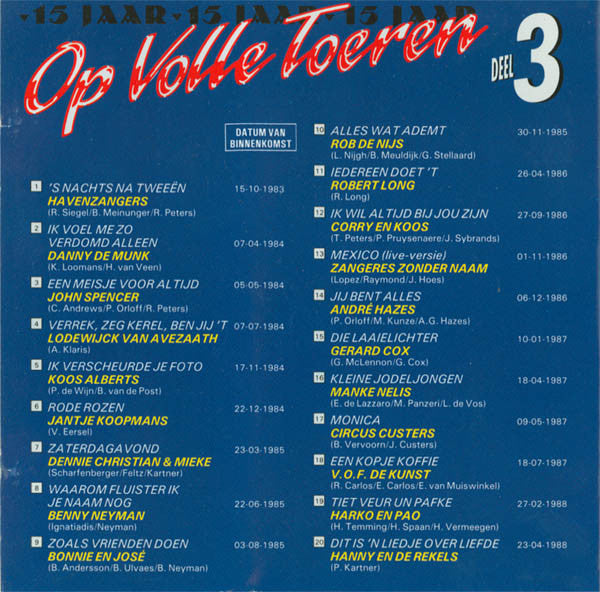 Various : 15 Jaar Op Volle Toeren - Deel 3 (CD, Comp)