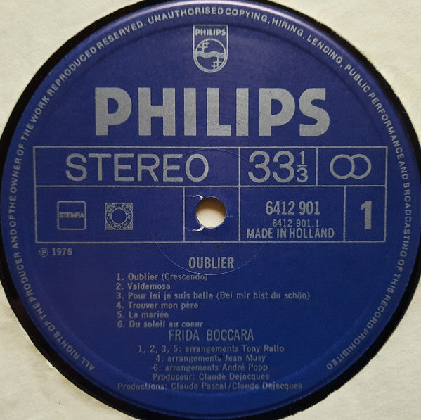 Frida Boccara : Oublier (LP, Album)