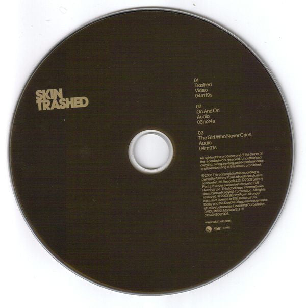 Skin : Trashed (DVD, Single)