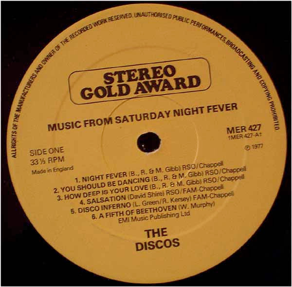 The Discos : Music From Saturday Night Fever (LP, Album)