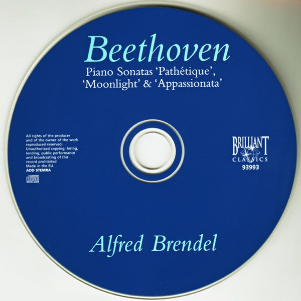 Ludwig van Beethoven / Alfred Brendel : Piano Sonatas 'Pathétique', 'Moonlight' & 'Appassionata' (CD, Album)