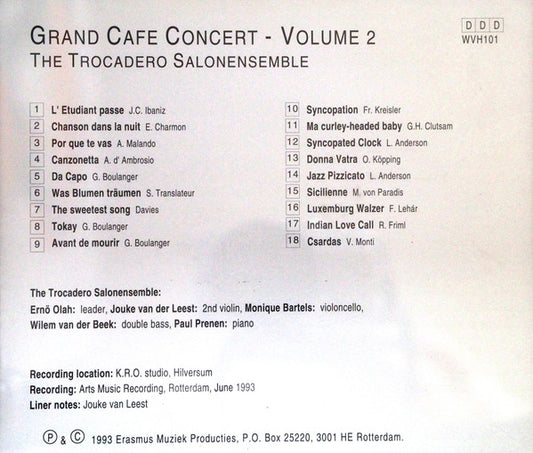 Salonensemble Trocadero : Grand Cafe Concert Volume 2 (CD, Album)