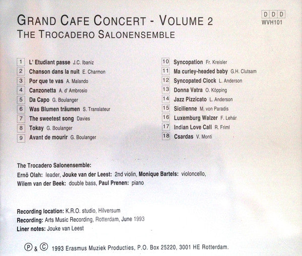 Salonensemble Trocadero : Grand Cafe Concert Volume 2 (CD, Album)