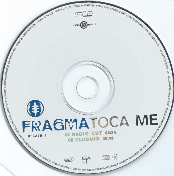 Fragma : Toca Me (CD, Single)