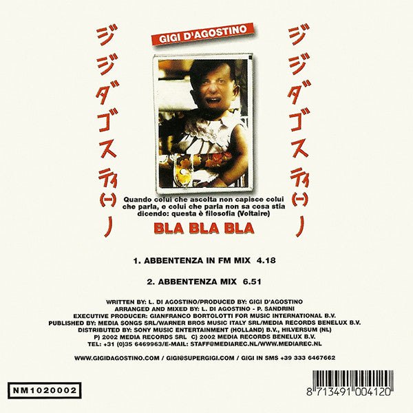 Gigi D'Agostino : Bla Bla Bla (CD, Single, Car)