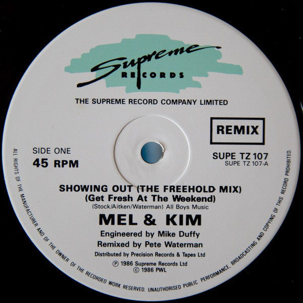 Mel & Kim : Showing Out (Get Fresh At The Weekend) (The Freehold Mix) (12", Com)