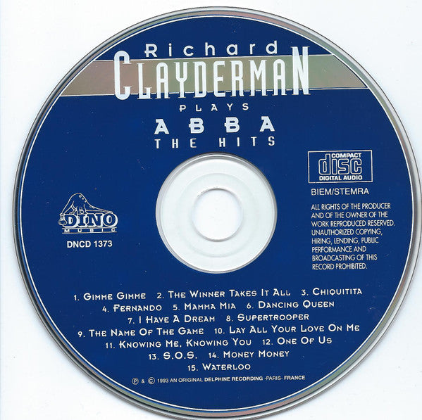 Richard Clayderman : Richard Clayderman Plays ABBA The Hits (CD, Album)