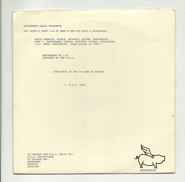 The Hethersett Kazoo Orchestra : God Threw A Party (7", Single)