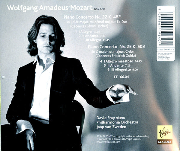 Wolfgang Amadeus Mozart - David Fray, Philharmonia Orchestra, Jaap van Zweden : Piano Concertos 22 & 25 (CD)