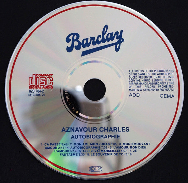 Charles Aznavour : Autobiographie (CD, Album)