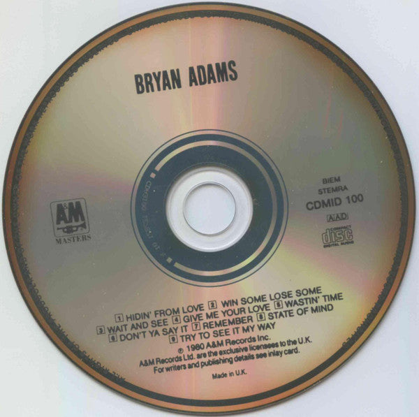 Bryan Adams : Bryan Adams (CD, Album)