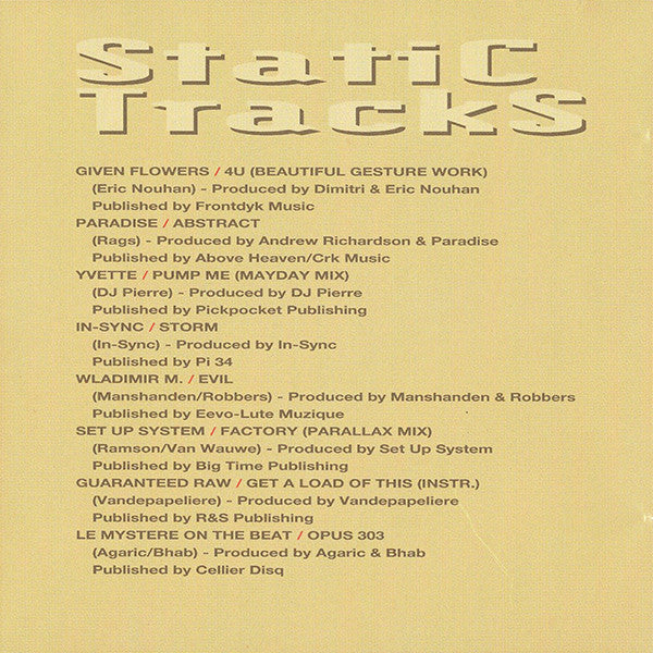 Various : Static Tracks Volume One (CD, Comp, Mixed)