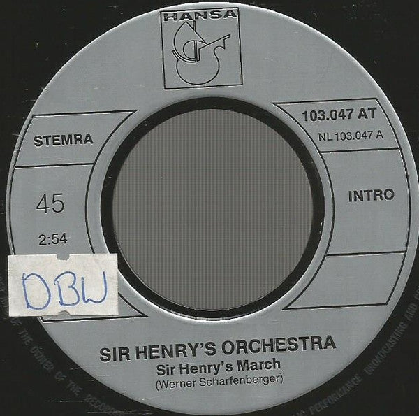 Sir Henry's Orchestra : Sir Henry's March / Sugar Candy (7", Single, RE)