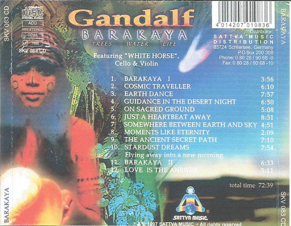 Gandalf : Barakaya - Trees Water Life (CD, Album, gol)