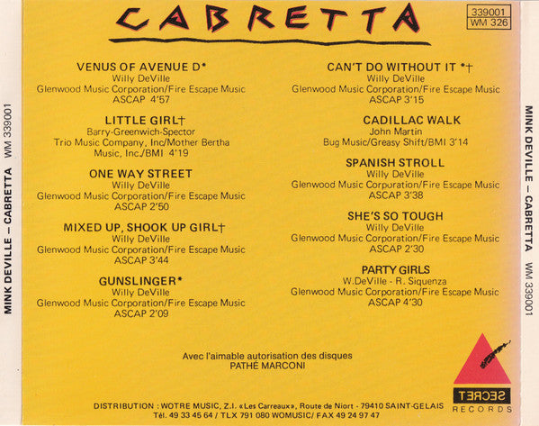 Mink DeVille : Cabretta (CD, Album, RE)