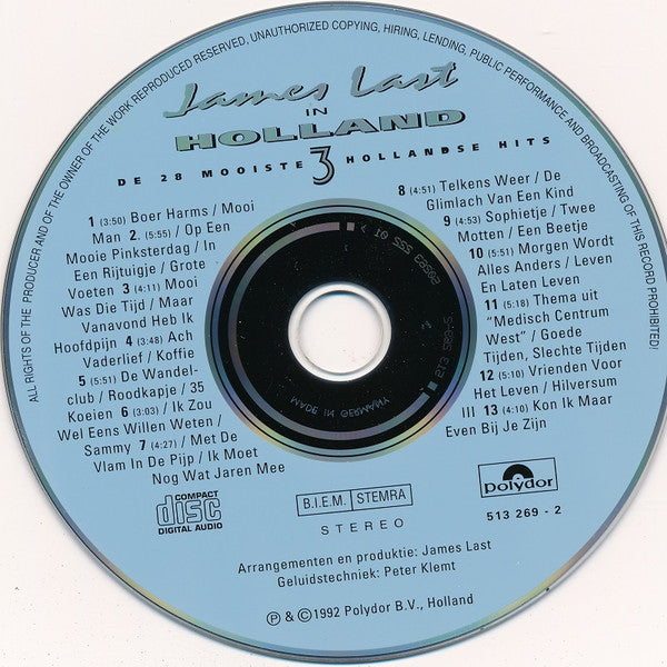 James Last : In Holland 3 (De 28 Mooiste Hollandse Hits) (CD, Album)