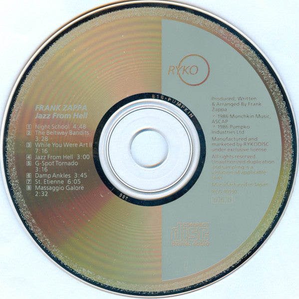 Frank Zappa : Jazz From Hell (CD, Album, RE)